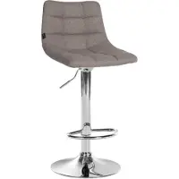 DELUKE Barhocker DUBAI - Grau, Stoff, Chrom | Barhocker mit Lehne Barstuhl Tresenhocker Tresenstuhl Kneipenhocker Kneipenstuhl