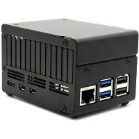 Raspberry KKSB Gehäuse für Pi 5 , passend für NVMe HATs, Aluminium, eloxiert, sandgestrahlt, schwarz