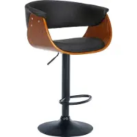 CLP Barhocker Vestal mit Fußstütze, höhenverstellbar | Farbe walnuss/schwarz Material Kunstleder