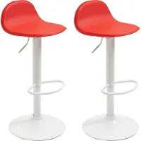 CLP 2er Set Barhocker Lana V2 Kunstleder drehbar und stufenlos verstellbar | Farbe schwarz Gestell Farbe weiß