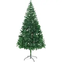 The Living Store Künstlicher Weihnachtsbaum Stahl-Ständer 210 cm 910 Zweige