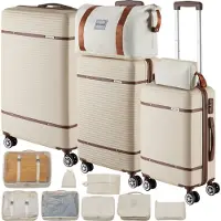 TecTake Reisekofferset Madison 13-teilig, Hartschalen aus robustem ABS-Kunststoff