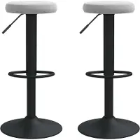 vidaXL Möbel 2er Set Barhocker - Tresenhocker - Barstuhl - multifunktional& Moderne - Hellgrau Samt - Barstühle klassischem Design CLORIS3981751