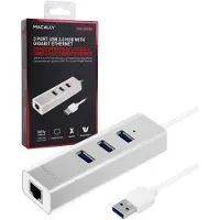 Macally U3HUBGBA, USB 3.2 Gen 1 (3.1 Gen 1) Type-A, Grau