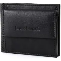 Bruno Banani Leder Geldbörse RFID-Safe Mini Wallet Quer Black schwarz