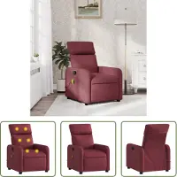 The Living Store Massagesessel Weinrot Stoff