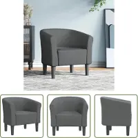 The Living Store Clubsessel Dunkelgrau Stoff