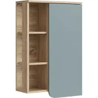Vicco Badschrank Karen Sonoma/Blau 50 x 75 cm mit Tür und offenen Fächern, Model 47285