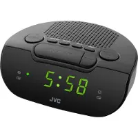 JVC Radiowecker Ra-E111B mit AM/FM-Radio und 10 Senderspeichern, Netz- und Batteriebetrieb