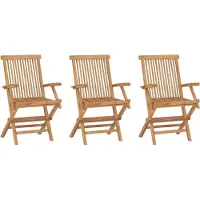 vidaXL "im Angebot" Klappbare Gartenstühle 3 Stk. - bis 150 kg - Massivholz Teak - Stapelsessel CC7516