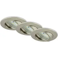 Briloner LED Einbauleuchten Dimmbar Schwenkbar 3er Set 5,5 W silber Kunststoff