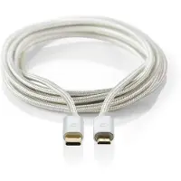 Nedis USB-Kabel - USB 2.0 - USB-C Stecker - USB Micro-B Stecker - 10 W - 480 Mbps - Vergoldet - 2.00 m - Rund - Geflochten / Nylon - Aluminium - Verpackung mit Sichtfenster