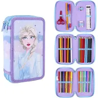 Disney Frozen Gefülltes Etui Komplett 44-teiliges Federmäppchen für Kinder