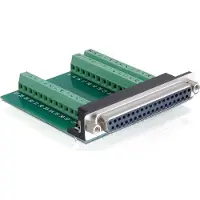 DeLOCK D-Sub 37 pin - 39 pin Terminal Block, Schwarz, Grün, 69 mm, 69 mm, 16 mm