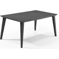 Allibert Keter Gartentisch Lima, graphit, rechteckig, bis zu 6 Personen, Kunststoff, 157 x 97 cm