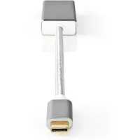 Nedis USB-C Adapter - USB 3.2 Gen 1 - USB-C Stecker - Mini DisplayPort Buchse - 0.20 m - Rund - Vergoldet - Geflochten / Nylon - Silber - Verpackung mit Sichtfenster