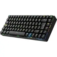 Hiditec GKE010005, Verkabelt & Kabellos, USB + RF Wireless + Bluetooth, Mechanischer Switch, QWERTY, RGB-LED, Schwarz