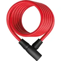 ABUS Spiralkabelschloss Star 4508K/150 - Fahrradschloss aus 8 mm starkem Spiralkabel - -Sicherheitslevel 2 - Rot