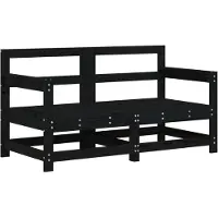 vidaXL Garten-Ecksofas 2 Stk. Schwarz Massivholz Kiefer