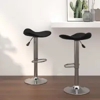 vidaXL "2026 Promotion" Barhocker 2 Stk. - Hohe Qualität - Schwarz Verchromter Stahl und Kunstleder - Barhocker CC19083