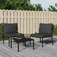 vidaXL "im Angebot" Gartenstühle mit Grauen Kissen 2 Stk. 60x74x79 cm Stahl - Stapelsessel CC16690
