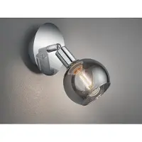 Meine Wunschleuchte LED Wandspot dimmbar Chrom mit Rauchglas Lampenschirm schwenkbarer Wandstrahler
