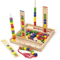 Viga Lernspiel aus Holz Puzzleperlen 104 Elemente