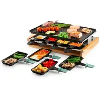 Domo DO9246G, 8 Person(en), Metall, Holz, Schwarz, Holz, 400 x 268 mm, 1200 W, 476 mm