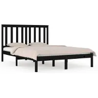 Syfax Massivholzbett Schwarz Kiefer 140x190 cm