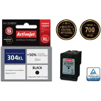 ActiveJet AH-304BRX Tintenpatrone (Ersatz für HP 304XL N9K08AE; Prämie; 20ml; schwarz), Hohe (XL-) Ausbeute, Schwarz, Tinte auf Pigmentbasis, 20 ml, 1 Stück(e), 450 Seiten