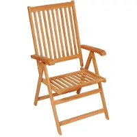 vidaXL Verstellbare Gartenstühle mit Auflagen 8 Stk. Massivholz Teak