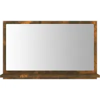 vidaXL "2026 Aktion"Badspiegel Modernes Design - Wandspiegel/Hängeschrank - Räuchereiche 60x10,5x37 cm Holzwerkstoff DEMöbel 4089984