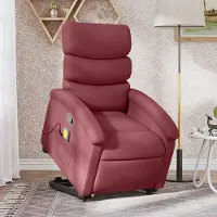 vidaXL Cloris DesignMöbel Massagesessel mit Aufstehhilfe Weinrot Stoff , Klassische Sessel 2024 Neu