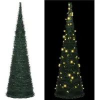 Syfax Künstlicher Pop-Up-Weihnachtsbaum mit Beleuchtung Grün 150 cm