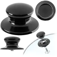 Kadax Topfdeckelgriff "Caserta", Haltegriff für Topfdeckel aus Kunststoff und Edelstahl, 1 Stück, Schwarz