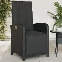 vidaXL Möbel Gartensessel mit Fußteil Verstellbar Schwarz Poly Rattan 2024
