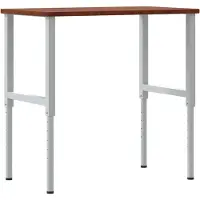Syfax Werkbank Dunkelbraun 100x60x(71,5-98) cm Massivholz Eiche