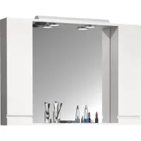 VCM Badschrank zeitlos | Maße ca. H. 71 x B. 100 x T. 14 cm | ausreichend Stauraum | Spiegelschrank mit Beleuchtung - Silora XL