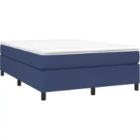 Syfax Boxspringbett mit Matratze Blau 140x190 cm Stoff