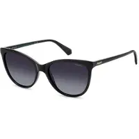 Polaroid 207369 Damen-Sonnenbrille Vollrand Cat Eye Kunststoff-Gestell, schwarz