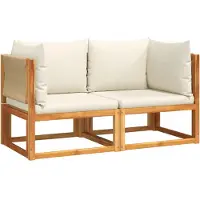 vidaXL Gartensofas-Ecke mit Kissen 2 Stk. Holz Akazie & Seil