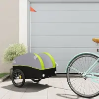 vidaXL Fahrradanhänger Lastenanhänger Transportanhänger Schwarz und Grün 30 kg Eisen 94123