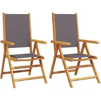 vidaXL Gartenstühle 2 Stk. Anthrazit Massivholz Akazie & Stoff