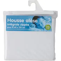BabyCalin - Babyunterlaken 60 x 120 cm mit Reißverschluss - 100 % Polyester - Weiß | Wasserdicht|Durchgehender Reißverschluss|Maschinenwaschbar bis 60°C