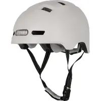 Crazy Safety Skater-Fahrradhelm mit Front- und Rücklicht | Matt Weiß L 57-61cm| EN1078