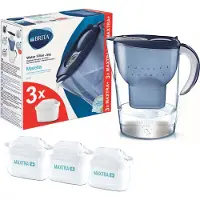 Brita Wasserfilter Marella im Vorratspack mit 1 x Maxtra Kartuschen, Farbe Blau