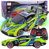 Malplay Ferngesteuertes Rc Auto 1:12, Spielzeug Rennwagen, 2.7 Ghz Led-Beleuchtung, Racing Spielzeugauto, Kinder ab 3 Jahren, Grün