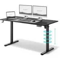 Sense7 Nojo Höhenverstellbarer Schreibtisch 140x70 cm Elektrisch Schwarz Gaming Tisch Computertisch Standing Desk Memory Funktion Kabelmanagement XXL