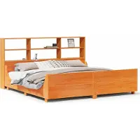 Syfax Massivholzbett ohne Matratze Wachsbraun 180x200 cm Massivholz