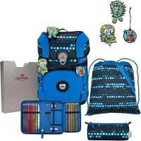 DERDIEDAS ErgoFlex Tiny Exklusiv Superflash Schulranzenset 5-teilig Blue Robot blau